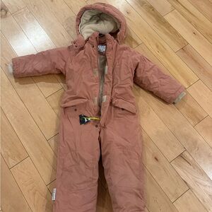7Am Enfant Pink Hooded Snowsuit